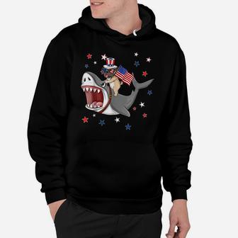 Funny Pug Shark 4Th Of July Dog Mom Dad Puppy Lover Hoodie | Crazezy DE