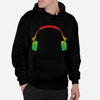 Funny Rasta Gift For Men Women Cool Rasta Colors Headphone Hoodie | Crazezy