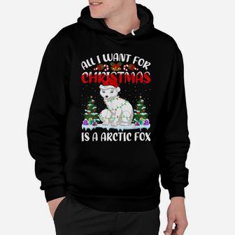 Funny Santa Hat All I Want For Christmas Is A Arctic Fox Hoodie | Crazezy DE