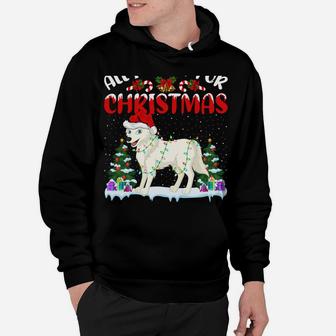 Funny Santa Hat All I Want For Christmas Is A Arctic-Wolf Hoodie | Crazezy
