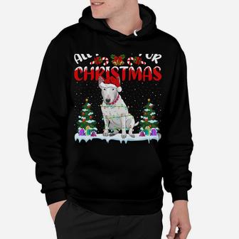 Funny Santa Hat All I Want For Christmas Is A Bull Terrier Hoodie | Crazezy