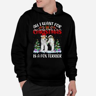 Funny Santa Hat All I Want For Christmas Is A Fox Terrier Hoodie | Crazezy DE