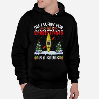 Funny Santa Hat All I Want For Christmas Is A Kayak Hoodie | Crazezy UK