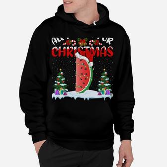 Funny Santa Hat All I Want For Christmas Is A Watermelon Hoodie | Crazezy CA
