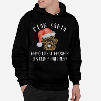 Funny Santa Hat Dog Cat Paw Print Tshirt Christmas Clothes Hoodie | Crazezy