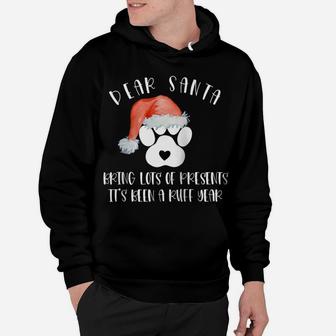 Funny Santa Hat Dog Cat Paw Print Tshirt Christmas Clothes Raglan Baseball Tee Hoodie | Crazezy AU