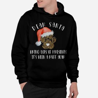 Funny Santa Hat Dog Cat Paw Print Tshirt Christmas Clothes Raglan Baseball Tee Hoodie | Crazezy AU