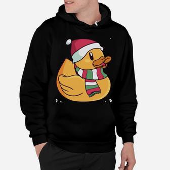 Funny Santa Hat Rubber Duck Christmas Pun Sweatshirt Hoodie | Crazezy