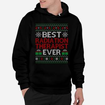 Funny Santa Hat Ugly Radiation Therapist Christmas Sweatshirt Hoodie | Crazezy