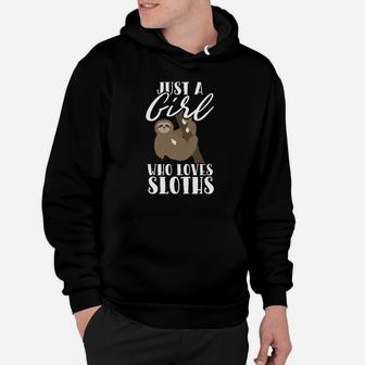 Funny Sloth For Girls Just A Girl Who Loves Sloths Hoodie - Thegiftio UK