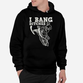 Funny Snowmobile Rider I Bang Ditches Snowmobiling Racer Hoodie | Crazezy