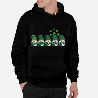 Funny St Patricks Day Green Gnome Leopard Pattern Shamrock Hoodie | Crazezy