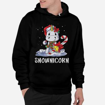 Funny Unicorn Christmas Outfit Snownicorn Kids Girls Unicorn Hoodie | Crazezy CA