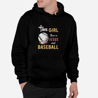 Funny Watercolor Girl Run On Jesus And Baseball Hoodie - Monsterry CA