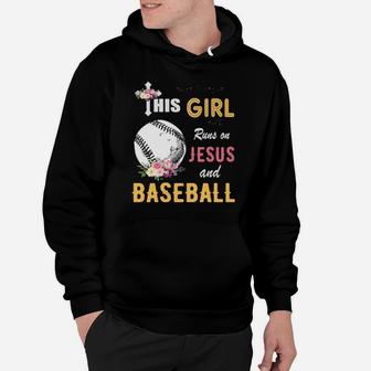 Funny Watercolor Girl Run On Jesus And Baseball Hoodie - Monsterry AU