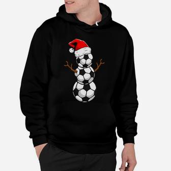 Funny Xmas Christmas Holiday Santa Snowman Ball Gifts Soccer Hoodie | Crazezy