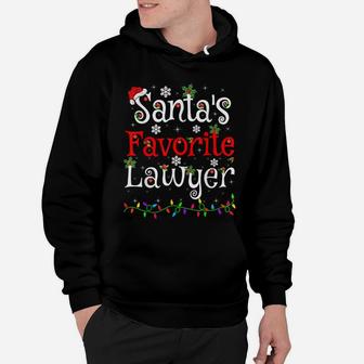 Funny Xmas Lighting Santa's Favorite Lawyer Christmas Hoodie | Crazezy