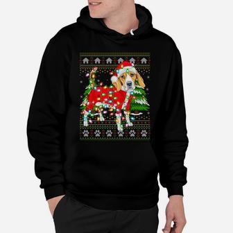 Funny Xmas Lighting Ugly Santa Beagle Christmas Sweatshirt Hoodie | Crazezy