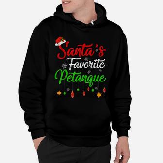 Funny Xmas Santa's Favorite Petanque Christmas Hoodie | Crazezy