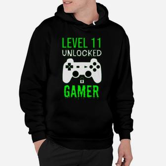 Gamer 11Th Birthday Funny Gift - Level 11 Unlocked Gamer Hoodie | Crazezy DE