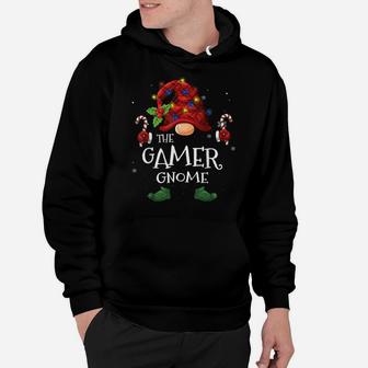 Gamer Gnome Buffalo Plaid Christmas Tree Light Hoodie | Crazezy