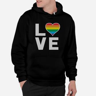 Gay Love Rainbow Heart Lgbt Gay Pride Awareness Hoodie | Crazezy UK