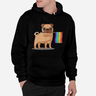 Gay Pride Flag Pug Lgbt Pride Hoodie - Monsterry