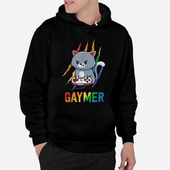 Gaymer Lgbt Cat Pride Shirt Rainbow Video Game Lovers Gift Hoodie | Crazezy