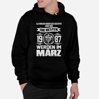 Geburtstags-Hoodie März 1987, Personalisiertes Tee für Jubiläum - Seseable