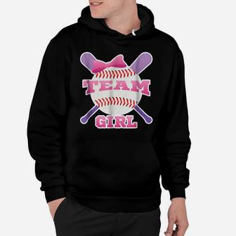 Gender Reveal Party | Team Girl, Pink Baseball T Shirt Hoodie | Crazezy DE