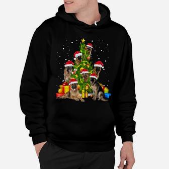 German Shepherd Christmas Tree Gift X-Mas Santa Hat Sweatshirt Hoodie | Crazezy DE
