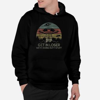 Get In Loser W Are Doing Stuff Retro Vintage Sunset Hoodie | Crazezy UK