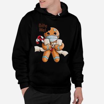 Gingerbread Man Bite Me Gifts For Christmas Funny Sweatshirt Hoodie | Crazezy UK