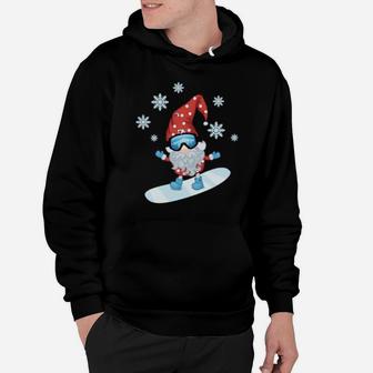 Gnome On Snowboard Ugly Xmas Costume Hoodie - Monsterry UK