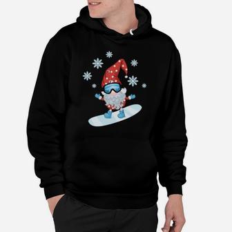 Gnome On Snowboard Ugly Xmas Hoodie - Monsterry AU