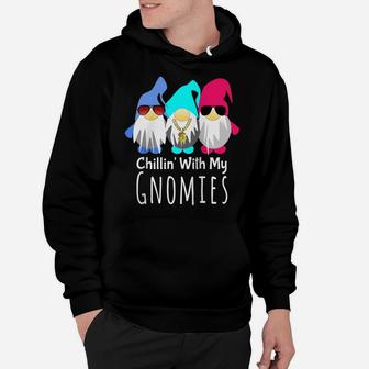 Gnome Shirt Chillin With My Gnomies Mythical Gnome Gift Raglan Baseball Tee Hoodie | Crazezy UK