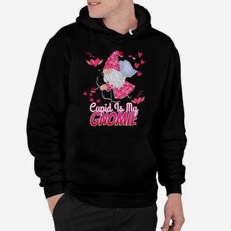 Gnomes Cupid Is My Gnomie Valentines Day Hearts Gnome Hoodie - Monsterry DE