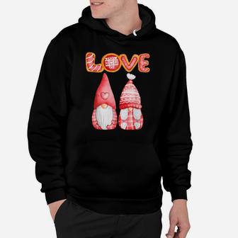 Gnomes Love Cookies Valentines Pajamas For Couples Hoodie - Monsterry