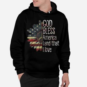 God Bless America Land That I Love Usa Flag Flower Patriotic Hoodie | Crazezy