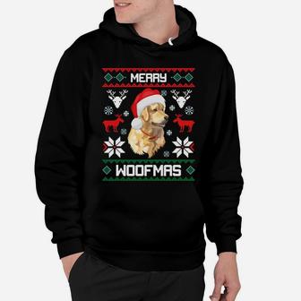 Golden Retriever Dog Merry Woofmas Christmas Sweatshirt Hoodie | Crazezy