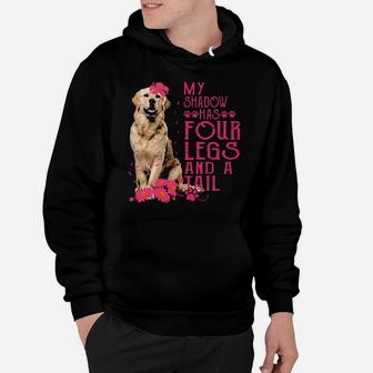 Golden Retriever My Shadow Has Four Legs And A Tail Flower Hoodie - Monsterry