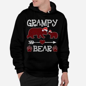 Grampy Bear Christmas Pajama Red Plaid Buffalo Family Hoodie | Crazezy
