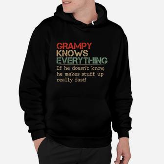Grampy Knows Everything If He Doesn't Know Vintage Grampy Hoodie | Crazezy CA