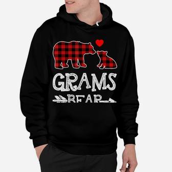 Grams Bear Shirt, Red Buffalo Plaid Grandma Bear Pajama Hoodie | Crazezy