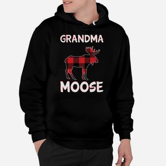 Grandma Moose Shirt Women Christmas Pajamas For Family Plaid Sweatshirt Hoodie | Crazezy