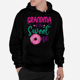 Grandma Of Sweet One 1St B-Day Party Matching Family Donut Hoodie | Crazezy UK