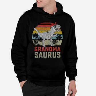 Grandmasaurus T Rex Dinosaur Grandma Saurus Family Matching Hoodie | Crazezy