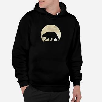 Grizzly Bear Silhouette Full Moon Animal Lover Hoodie - Thegiftio UK