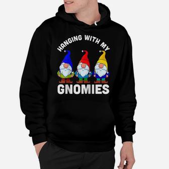 Hanging With My Gnomies, Christmas Garden Gnome Costume Raglan Baseball Tee Hoodie | Crazezy