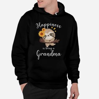 Happiness Is Being A Grandma Cute Sloth Flower Hoodie | Crazezy